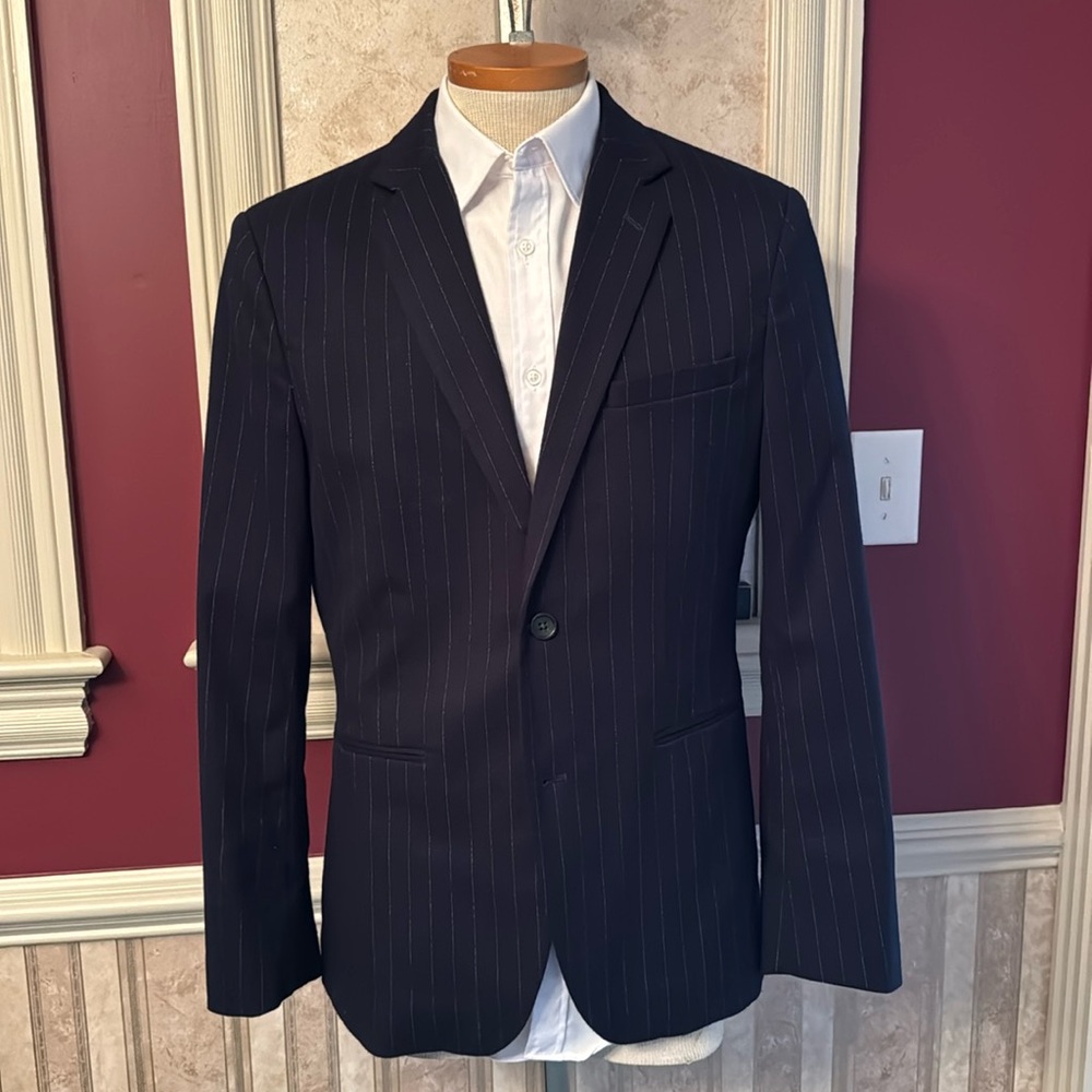 Banana Republic Navy Pinstripe Blazer